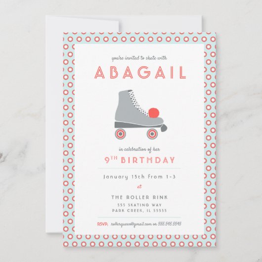 Roller Schaats Feestje Kaart (Voorkant)