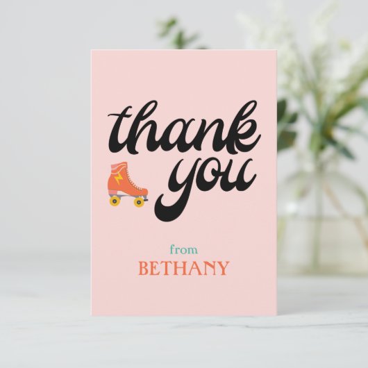 Roller Schaats Flat Hartelijk dank Bedankkaart (Staand voorkant)