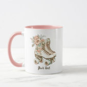 Roller Schaats Floral Waterverf CadeauMok Mok (Links)