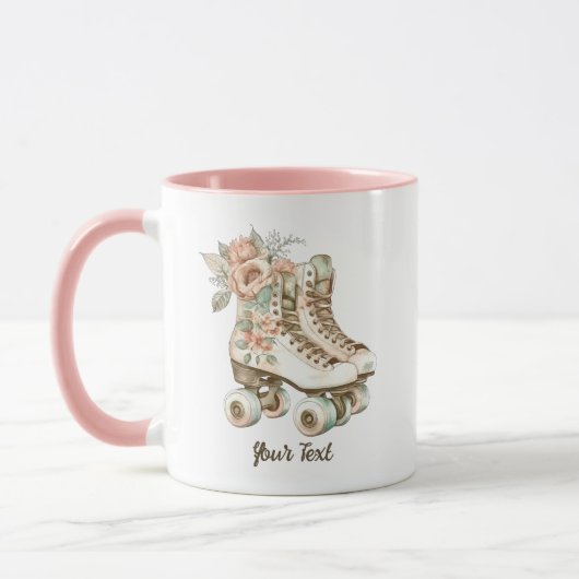 Roller Schaats Floral Waterverf CadeauMok Mok (Links)