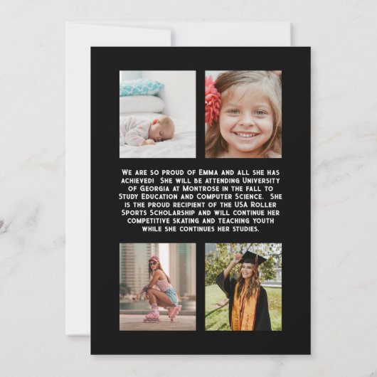 Roller Schaats Graduation Party Invitation Red Kaart (Achterkant)