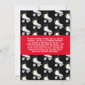 Roller Schaats Graduation Party Invitation Red Kaart (Achterkant)