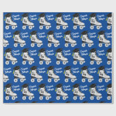 Roller Schaats Graduation Party Skating Rink Blauw Cadeaupapier (Vlak)