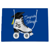 Roller Schaats Graduation Party Skating Rink Blauw Groot Cadeauzakje (Voorkant)
