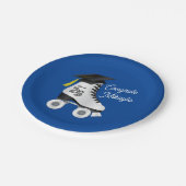 Roller Schaats Graduation Party Skating Rink Blauw Papieren Bordje (Gekanteld)