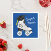 Roller Schaats Graduation Party Skating Rink Blauw Servet (Insitu)