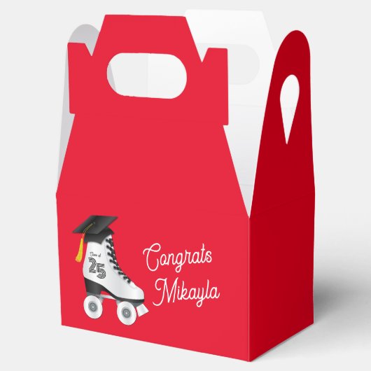 Roller Schaats Graduation Party Skating Rink Rood Bedankdoosjes (Geopend)
