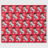 Roller Schaats Graduation Party Skating Rink Rood Cadeaupapier (Vlak)