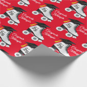 Roller Schaats Graduation Party Skating Rink Rood Cadeaupapier (Hoek)