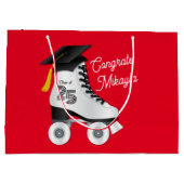 Roller Schaats Graduation Party Skating Rink Rood Groot Cadeauzakje (Achterkant)