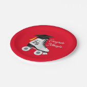 Roller Schaats Graduation Party Skating Rink Rood Papieren Bordje (Gekanteld)