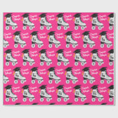 Roller Schaats Graduation Party Skating Rink Roze Cadeaupapier (Vlak)