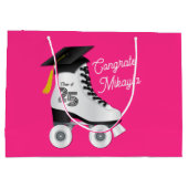 Roller Schaats Graduation Party Skating Rink Roze Groot Cadeauzakje (Achterkant)