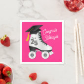 Roller Schaats Graduation Party Skating Rink Roze Servet (Insitu)