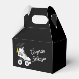 Roller Schaats Graduation Party Skating Rink Zwart Bedankdoosjes