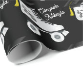 Roller Schaats Graduation Party Skating Rink Zwart Cadeaupapier (Rol Hoek)