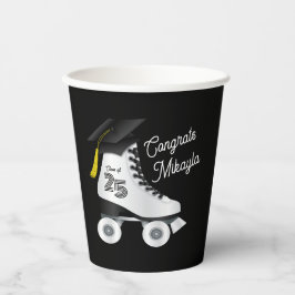 Roller Schaats Graduation Party Skating Rink Zwart Papieren Bekers