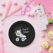 Roller Schaats Graduation Party Skating Rink Zwart Papieren Bordje (Feest)