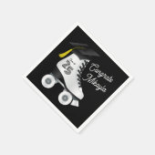 Roller Schaats Graduation Party Skating Rink Zwart Servet (Hoek)