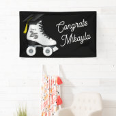 Roller Schaats Graduation Party Skating Rink Zwart Spandoek (Insitu)