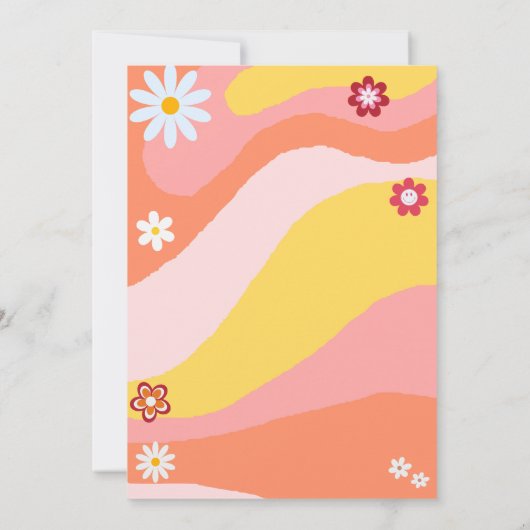 Roller Schaats Groovy Retro Meisje Verjaardagsfees Kaart (Achterkant)