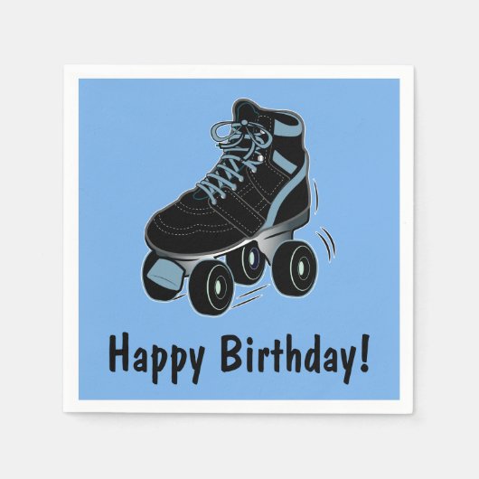 Roller Schaats Happy Birthday Servet (Voorkant)