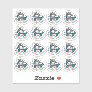 Roller Schaats Happy Mail Custom-Cut Vinyl Sticker