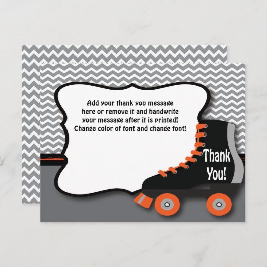 Roller Schaats - Hartelijk dank Bedankkaart (Voorkant / Achterkant)