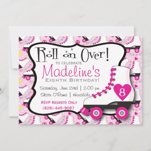Roller Schaats Invitation#2 Kaart (Voorkant)