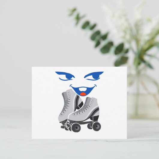 Roller Schaats is leuk Briefkaart (Staand voorkant)