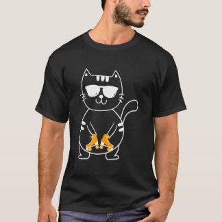 Roller Schaats Kat Skater Roller Skates Roller Ska T-shirt