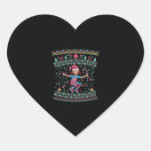 Roller Schaats-kerstmeisje Hart Sticker (Voorkant)