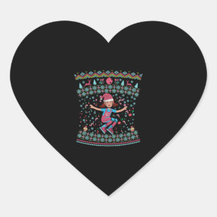 Roller Schaats-kerstmeisje Hart Sticker