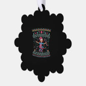 Roller Schaats-kerstmeisje Ornament Kaart (Links)