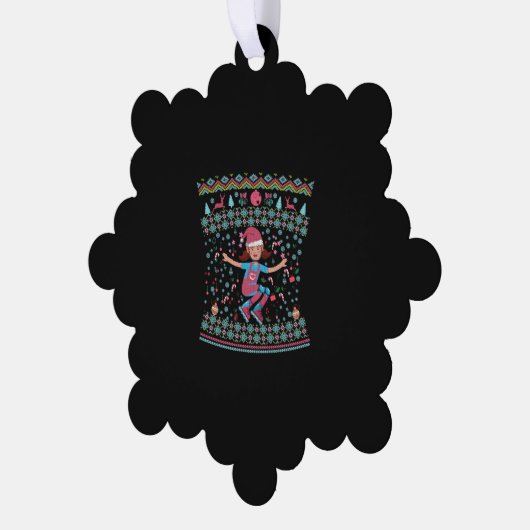 Roller Schaats-kerstmeisje Ornament Kaart (Links)