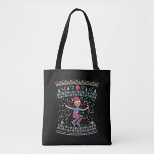 Roller Schaats-kerstmeisje Tote Bag