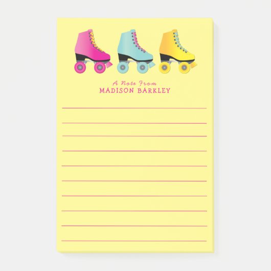 Roller Schaats Kind Cute Retro Skating Post-it Not Post-it® Notes (Voorkant)