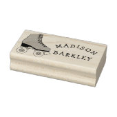 Roller Schaats Kind Leuk Schaatsen Retro Naam Rubberstempel (Stempel)