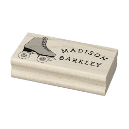 Roller Schaats Kind Leuk Schaatsen Retro Naam Rubberstempel