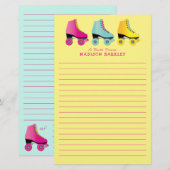Roller Schaats Kind Schattige Retro Schaatsen Briefpapier (Voorkant / Achterkant)