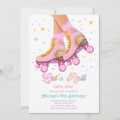 Roller Schaats Laten we Roll Schaatsen Meisje Verj Kaart (Voorkant)