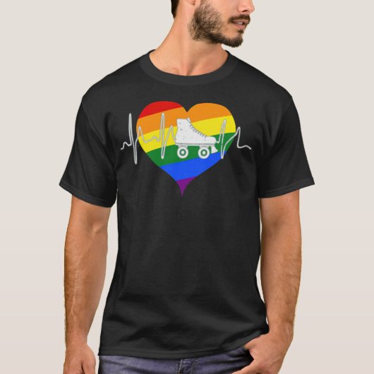 Roller Schaats LGBT-pride T-shirt (Voorkant)