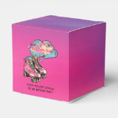 Roller Schaats Meisje Verjaardagsfeestje Dank u Bedankdoosjes (Achterkant)