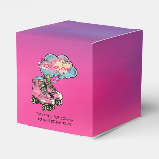 Roller Schaats Meisje Verjaardagsfeestje Dank u Bedankdoosjes (Achterkant)