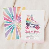 Roller Schaats Meisje Verjaardagsfeestuitnodiging Kaart