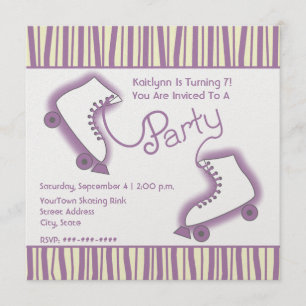 Roller Schaats Party Birthday Invitation Kaart