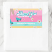Roller schaats Rainbow Birthday Favoriete box labe Rechthoekige Sticker (Tas)