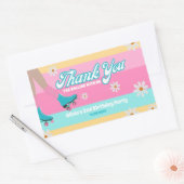 Roller schaats Rainbow Birthday Favoriete box labe Rechthoekige Sticker (Envelop)