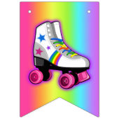 Roller Schaats Regenboog Happy Birthday Banner (Eerste vlag)