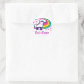 Roller Schaats Regenboog Sparkle Verjaardags Meisj Ronde Sticker (Tas)